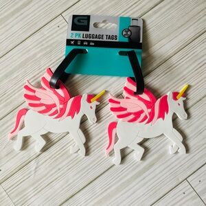 G FORCE Set of 2 Unicorn Luggage Tags *PINK*